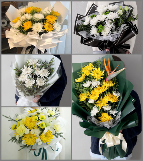 浙江省绍兴越城区灵芝镇后墅社区白事花束代送
